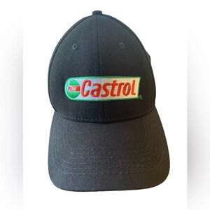 Castrol Black Hat Cotton Strap Back Baseball Cap One Size Adjustable Oil…